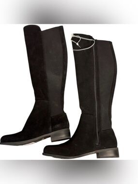 Copper Key FATA Black Suede Leather Riding  Boots